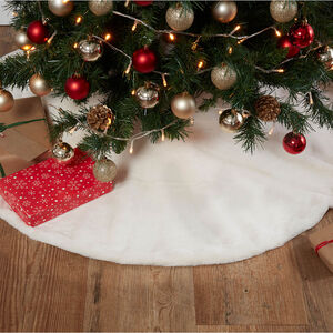 Faux Fur Tree Skirt 52" - Cream